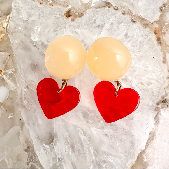 Zara Jewelry - Acrylic Heart Earrings